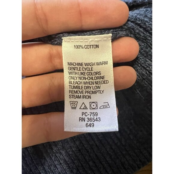 IZOD Women's Long Sleeve Blue V Neck Sweater Size XL Preppy Designer Classic - Picture 11 of 11